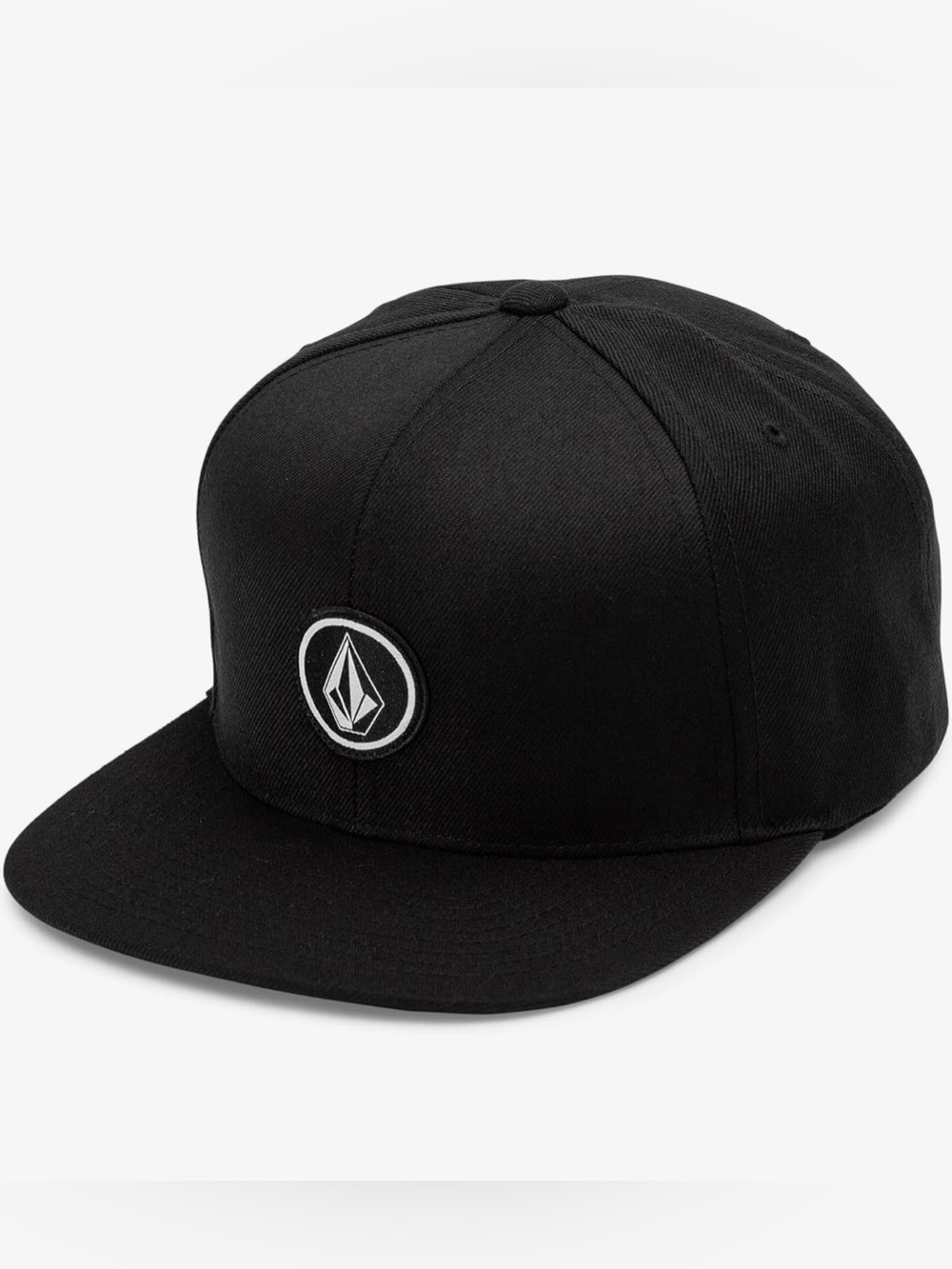 Volcom Black Snapback Cap with White Emblem Tags